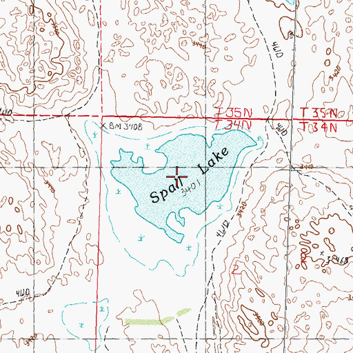 Topographic Map of Spall Lake, NE