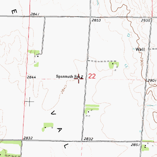 Topographic Map of Spannuth School (historical), NE
