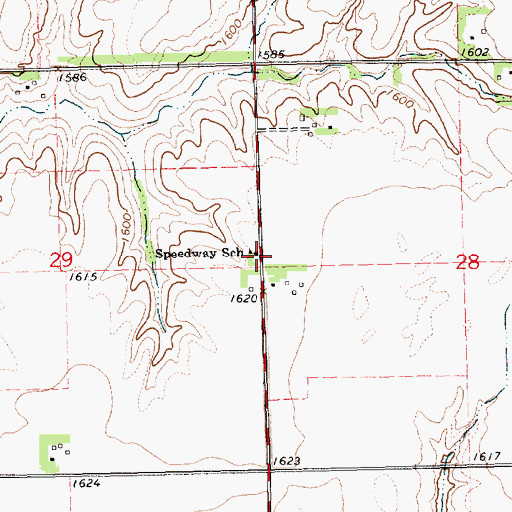 Topographic Map of Speedway School, NE