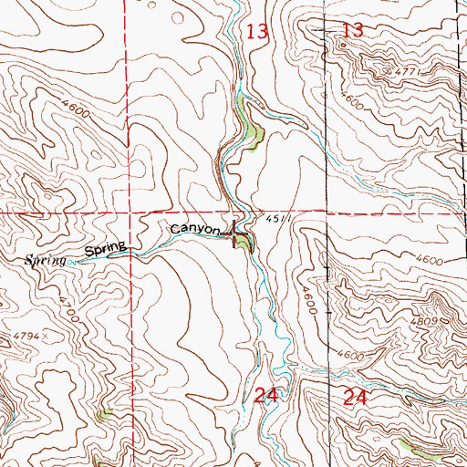 Topographic Map of Spring Canyon, NE