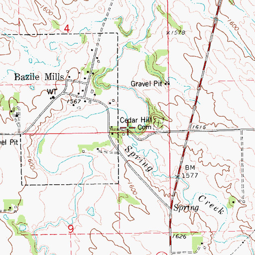 Topographic Map of Spring Creek, NE