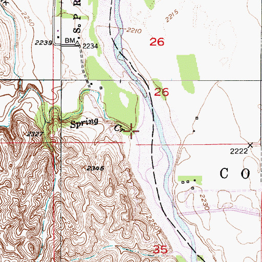 Topographic Map of Spring Creek, NE