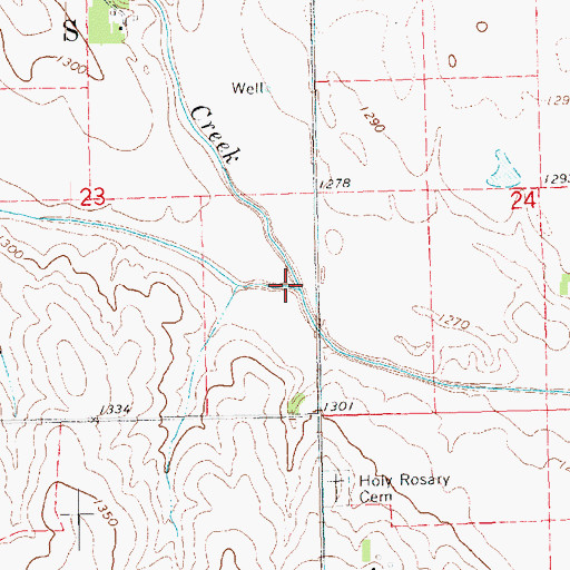 Topographic Map of Spring Creek, NE