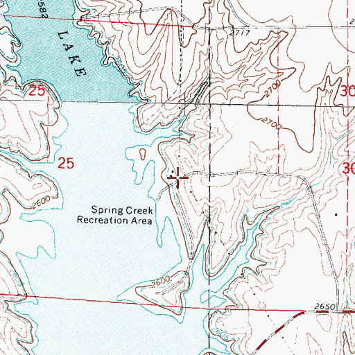 Topographic Map of Spring Creek Recreation Area, NE
