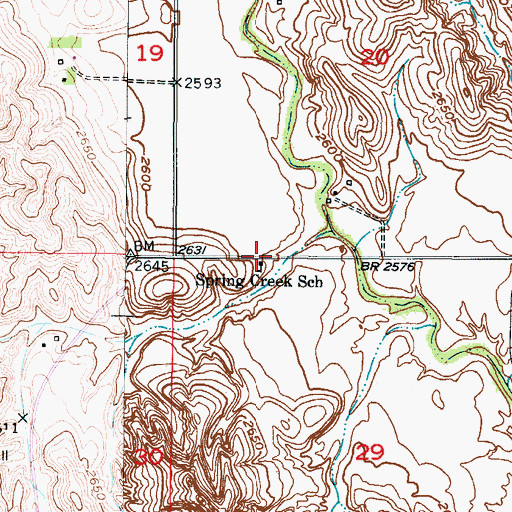 Topographic Map of Spring Creek School (historical), NE