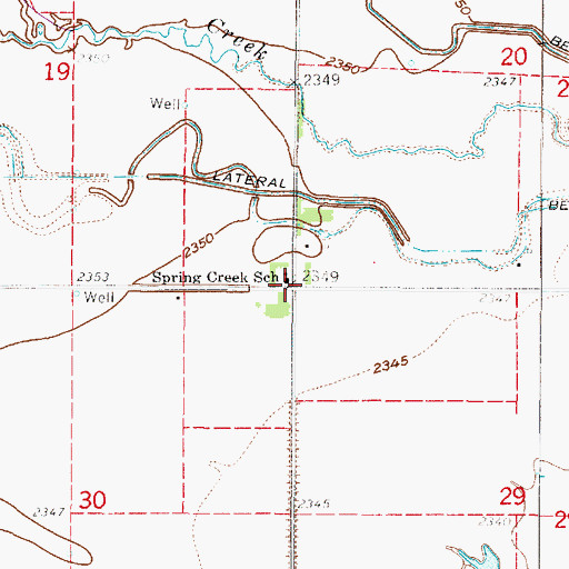 Topographic Map of Spring Creek School, NE
