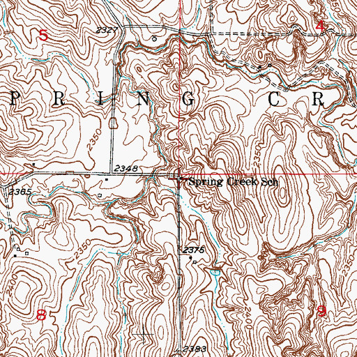 Topographic Map of Spring Creek School (historical), NE