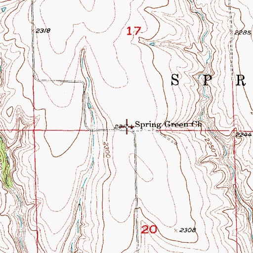 Topographic Map of Spring Green Church, NE
