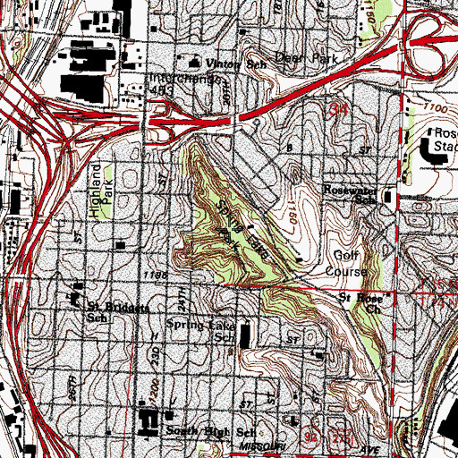 Topographic Map of Spring Lake Park, NE