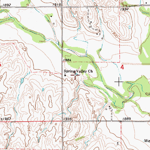 Topographic Map of Spring Valley Church, NE