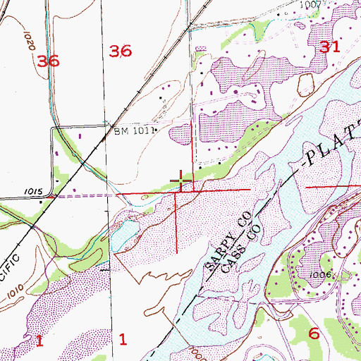Topographic Map of Springfield Creek, NE