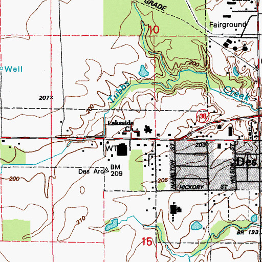Topographic Map of Lakeside Church, AR