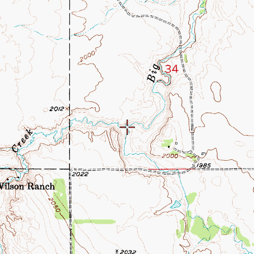 Topographic Map of Springs Creek, NE