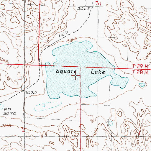 Topographic Map of Square Lake, NE