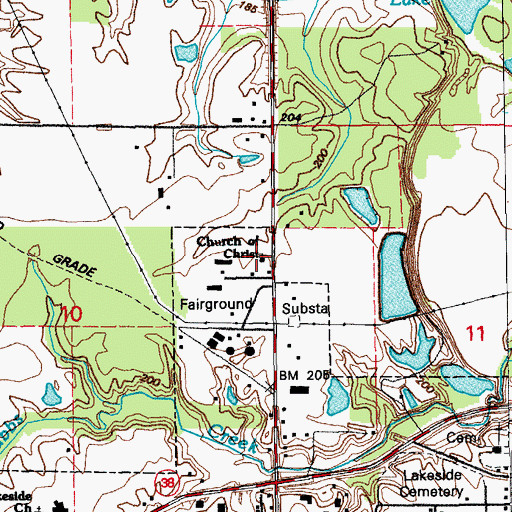 Topographic Map of Church of Christ, AR