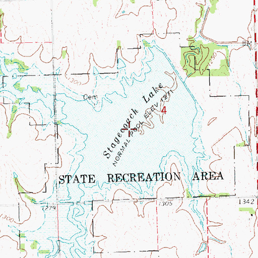 Topographic Map of Stagecoach Lake, NE