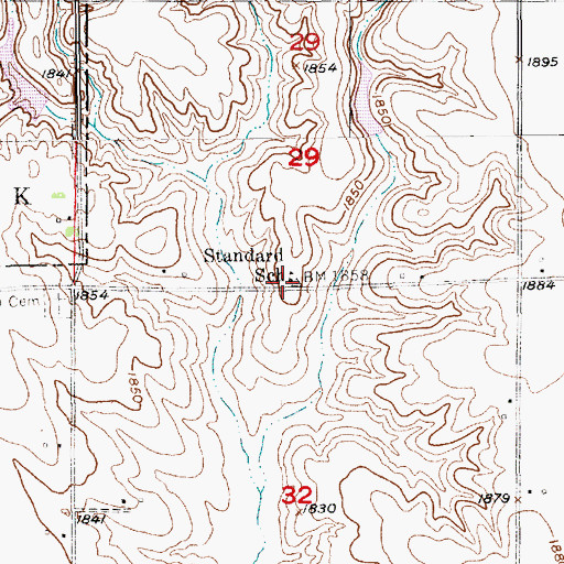 Topographic Map of Standard School (historical), NE