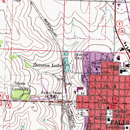 Topographic Map of Stanton Lake, NE