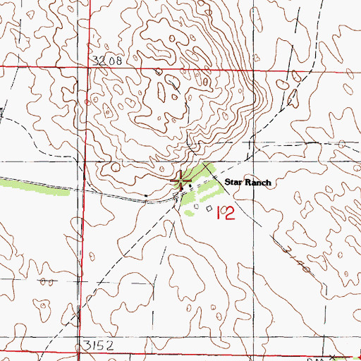 Topographic Map of Star Ranch, NE