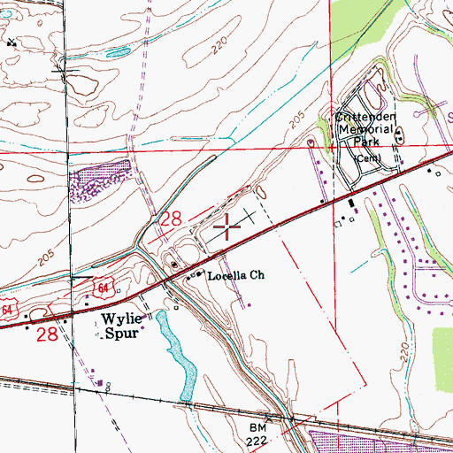 Topographic Map of Memorial Garden, AR