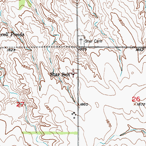 Topographic Map of Star School, NE