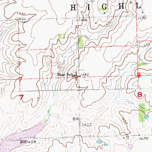 Topographic Map of Star School (historical), NE