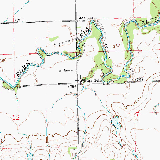 Topographic Map of Star School, NE