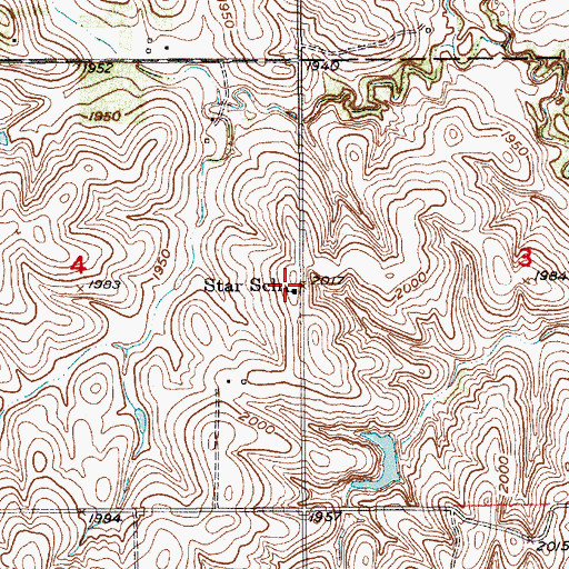 Topographic Map of Star School, NE