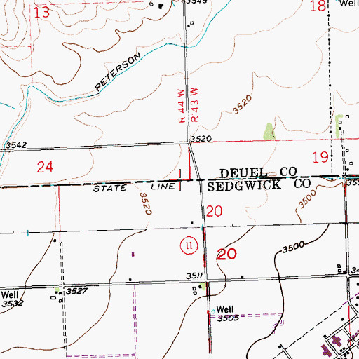 Topographic Map of State Line Ditch, NE