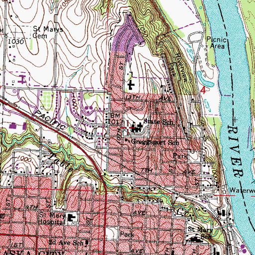 Topographic Map of Nebraska Schools for Visually Handicapped, NE