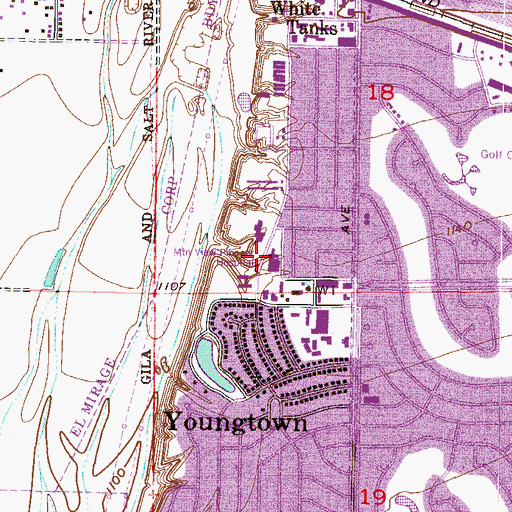 Topographic Map of Sun View Care Center, AZ