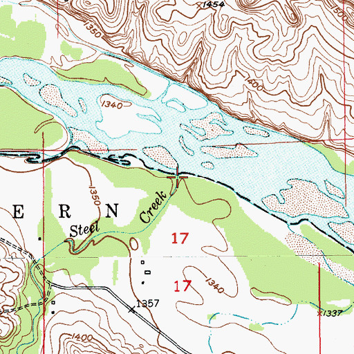 Topographic Map of Steel Creek, NE