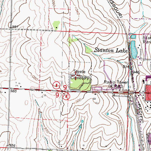 Topographic Map of Steele Cemetery, NE