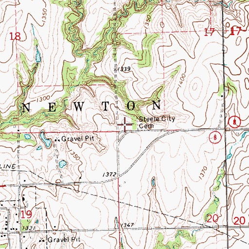 Topographic Map of Steele City Cemetery, NE