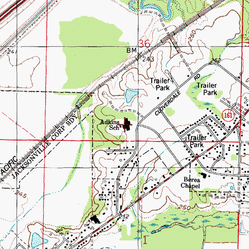 Topographic Map of Homer Adkins Elementary School, AR