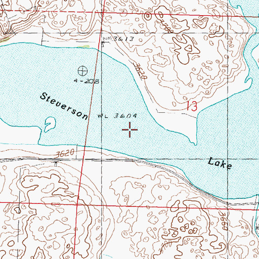 Topographic Map of Steverson Lake, NE