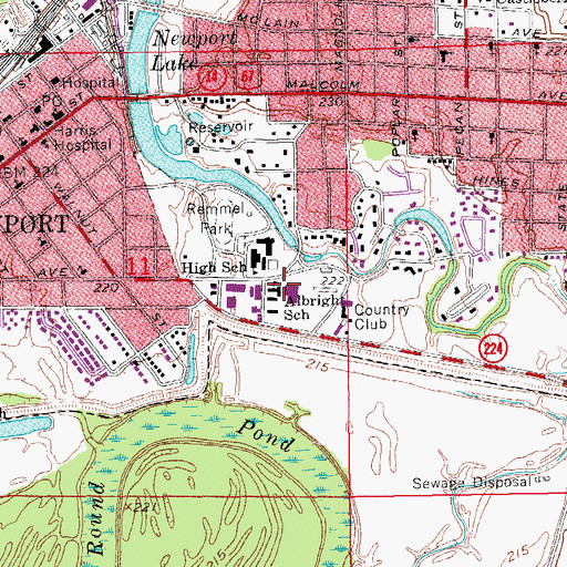 Topographic Map of Albright Elementary School, AR