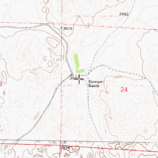 Topographic Map of Stewart Ranch, NE