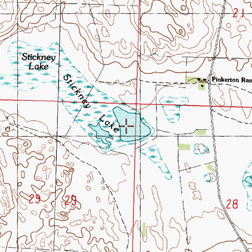 Topographic Map of Stickney Lake, NE