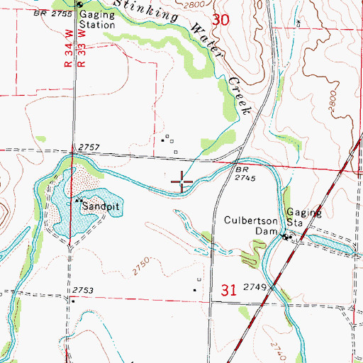 Topographic Map of Stinking Water Creek, NE