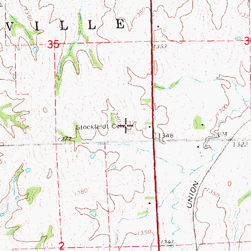 Topographic Map of Stockfeldt Cemetery, NE
