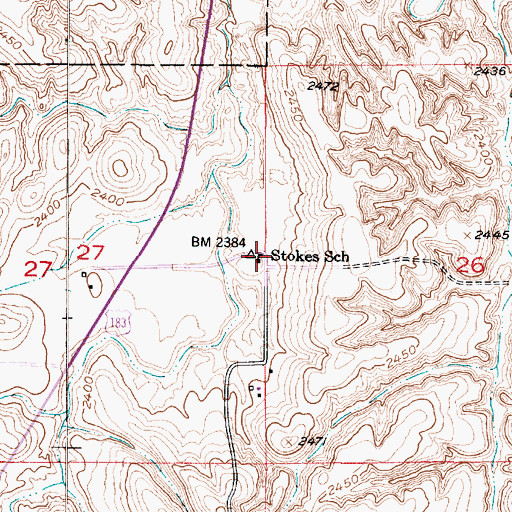 Topographic Map of Stokes School (historical), NE