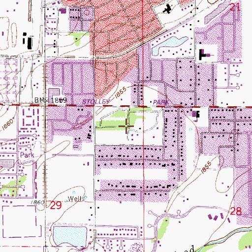 Topographic Map of Stolley State Park, NE