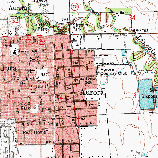 Topographic Map of Stone School (historical), NE