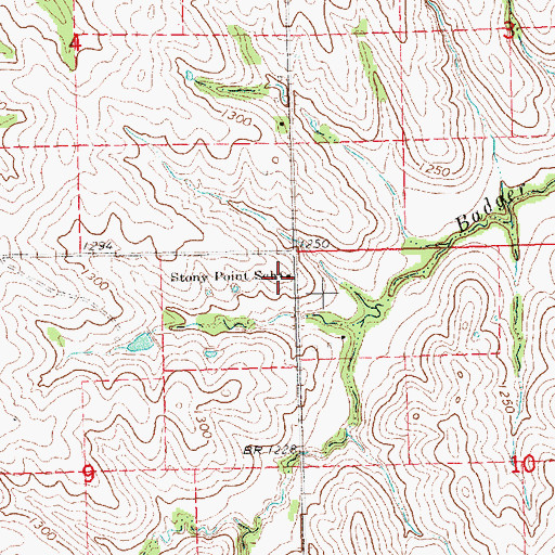 Topographic Map of Stony Point School, NE