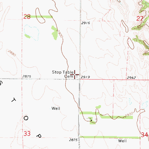 Topographic Map of Stop Table Cemetery, NE