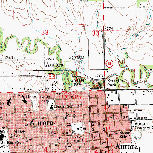 Topographic Map of Streeter Park, NE