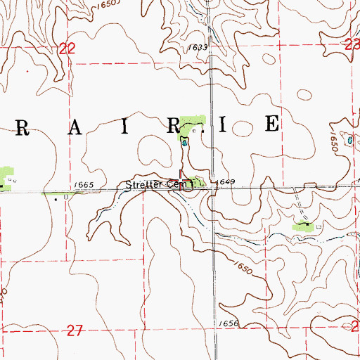 Topographic Map of Stretter Cemetery, NE