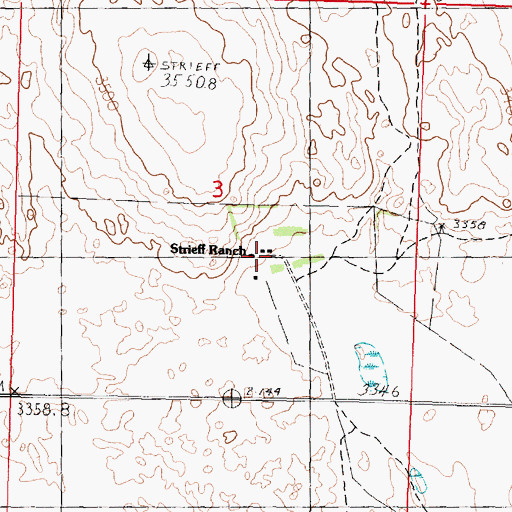 Topographic Map of Strieff Ranch, NE
