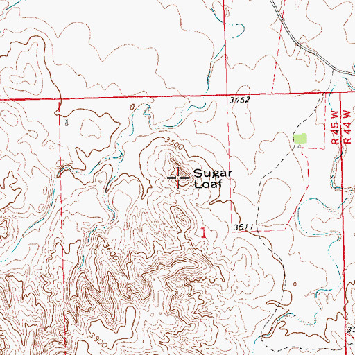 Topographic Map of Sugar Loaf, NE